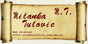 Milanka Tulović vizit kartica